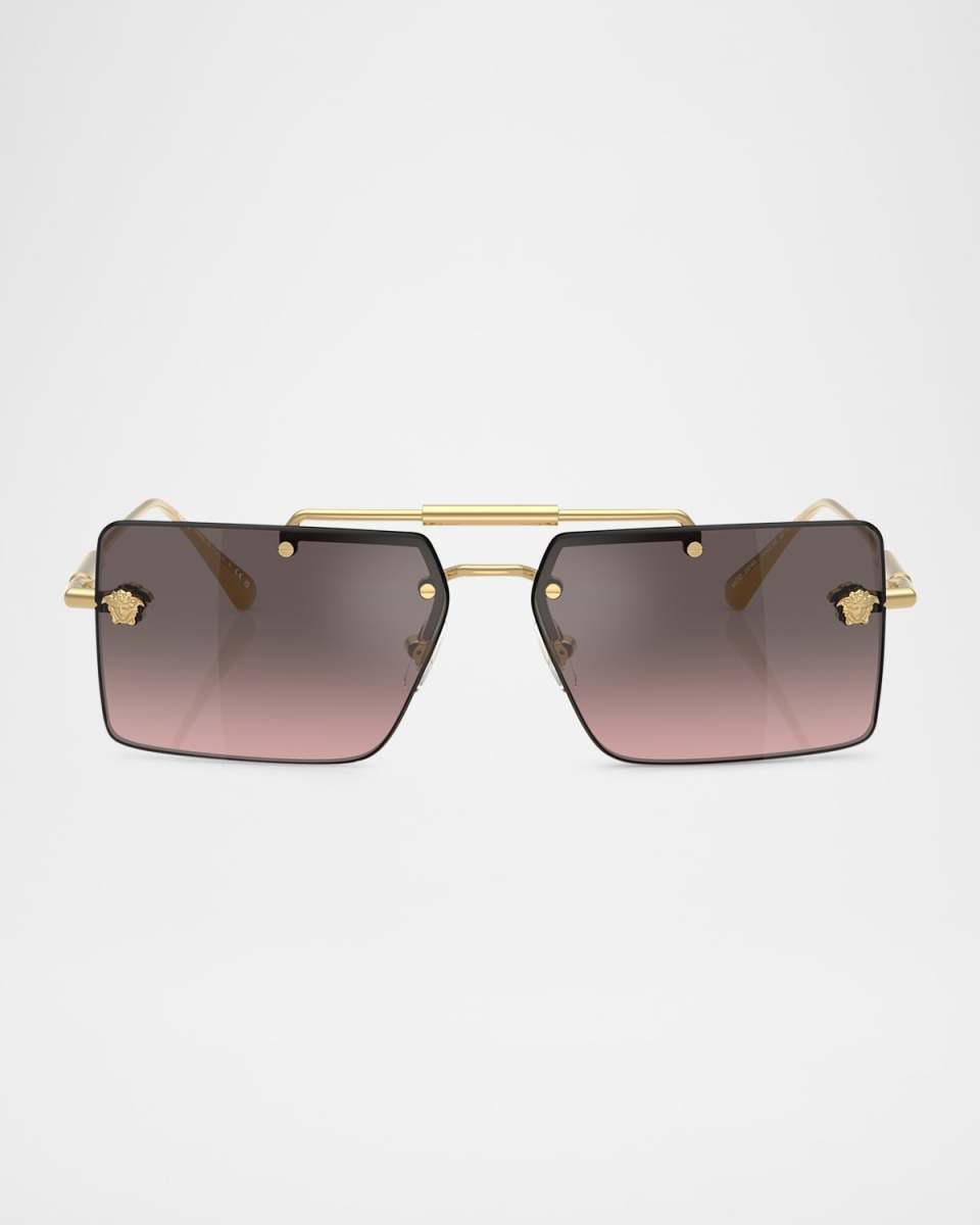 VE2245 Rimless Rectangle Sunglasses